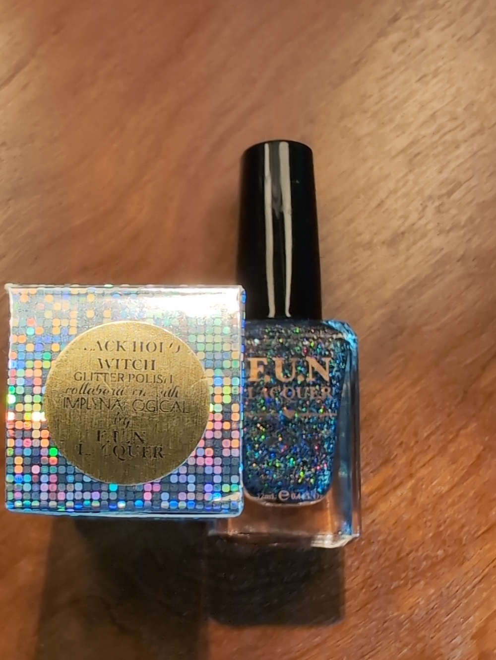 F.U.N Lacquer x Simply Nailogical Black Holo Witch